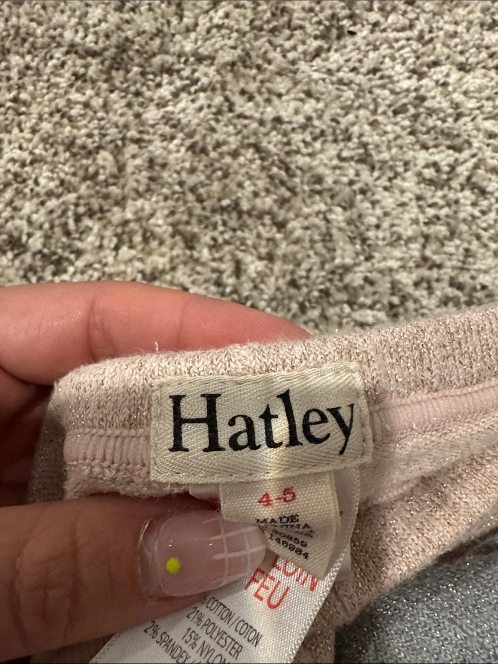 Hatley Sparkle Knit Leggings in Pink & Gray - Kids 4-5